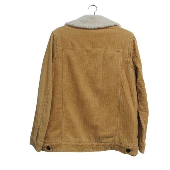 Mumu Blue Women's Small Brown Corduroy Shearling Lined Trucker Jacket - Picture 6 of 6